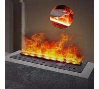 Humidificateur de cheminée 3D avec effet flamme réaliste, télécommande et écran tactile pour décoration murale d'ambiance