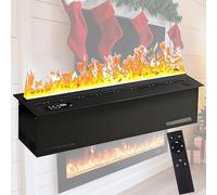 Humidificateur de cheminée électrique, cheminée à vapeur d'eau 3D, 7 couleurs réglables, flamme et vitesse, écran tactile à faible bruit, télécommande avec minuterie, 120 cm
