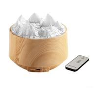 Humidificateur de flamme, 300 ml, diffuseur d'arômes colorés, effet feu réaliste avec télécommande, lumière ambiante 7 couleurs pour chambre à coucher, salon, détente (grain de bois peu profond)