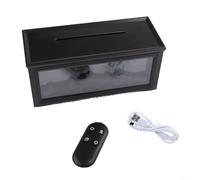 Humidificateur de flamme 3D pour cheminée, diffuseur d'aromathérapie, lampe LED télécommandée (noir)