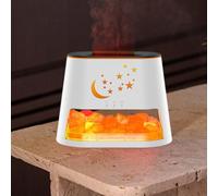 Humidificateur de flamme avec lampe en pierre de sel et diffuseur d'aromathérapie, 7 couleurs LED télécommandées pour chambre à coucher, bien-être et qualité de l'air
