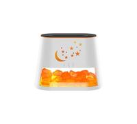 Humidificateur de flamme avec purification en pierre de sel et diffuseur d'aromathérapie, humidificateur d'air avec lumière relaxante, effet flamme et réservoir d'eau amovible pour chambre ou chambre