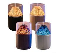 Humidificateur de flamme USB, simulation avec lumière d'ambiance - Diffuseur de parfum de voiture portable pour la maison, la voiture, le bureau (grain de bois foncé)