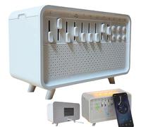 Humidificateur de lumière de nuit à bruit blanc - Boîte de son Bulora 3 en 1, diffuseur de flamme, machine à bruit blanc Bulora avec 8 sons de la nature, haut-parleur sans fil Bluetooth 5.3, aide au