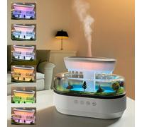 Humidificateur de pluie, 250 ml, diffuseur d'huile essentielle avec veilleuse LED 7 couleurs, diffuseur d'huile parfumée avec lampe champignon goutte d'eau, diffuseur d'huile parfumée pour la maison