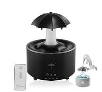 Humidificateur de pluie humidificateur en forme de parapluie, diffuseur de parapluie avec effet sonore de pluie, lumière LED de 7 couleurs, 300 ml, diffuseur d'huile essentielle, minuteur,