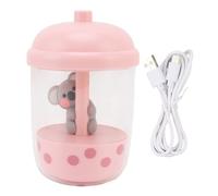 Humidificateur de tasse de thé au lait, humidificateur de bureau USB à haute sortie de brume, mini portable avec 7 lumières LED de couleur, conception de perles caramel pour la (Rose)
