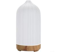 Humidificateur diffuseur d'aromathérapie alimenté par USB avec couleurs de lumière LED réglables, sortie de brume ultra fine pour la maison, le bureau, la chambre à coucher (grain de bois clair)