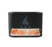 Humidificateur diffuseur de flamme d'aromathérapie, compact et portable pour la maison, le bureau et le yoga (noir)