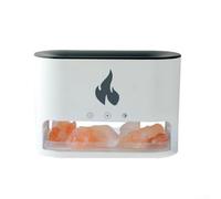 Humidificateur diffuseur de flamme multicolore pour chambre à coucher, design portable, fonctionnement silencieux sous 25 dB, éclairage réglable et fonctions de synchronisation intelligentes (blanc)