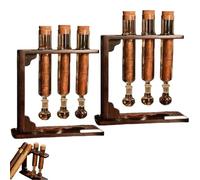 Humidificateur d'injecteur de saveur de cigare, présentoir de base en bois d'aromathérapie fait à la main avec hygromètre et bouchons hermétiques, kit de tube en verre d'infuseur de cigares (A, 2PCS)