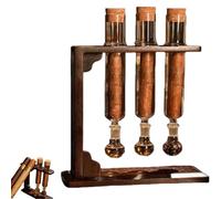 Humidificateur d'injecteur de saveur de cigare, présentoir de base en bois d'aromathérapie fait à la main avec hygromètre et bouchons hermétiques, kit de tube en verre d'infuseur de cigares (A, 1PCS)