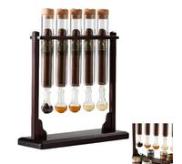 Humidificateur d'injecteur de saveur de cigare, présentoir de base en bois d'aromathérapie fait à la main avec hygromètre et bouchons hermétiques, kit de tube en verre d'infuseur de cigares (B, 1PCS)