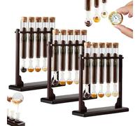 Humidificateur d'injecteur de saveur, fait à la main, base en bois avec hygromètre et bouchons hermétiques, kit de tube en verre infuseur pour homme, amoureux et amateurs (3 pièces)