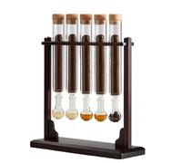 Humidificateur d'injecteur saveur cigare, kit de tube en verre d'infuseur cigare, présentoir base en bois d'aromathérapie fait à la main avec hygromètre et bouchons hermétiques pour cadeau pour hommes