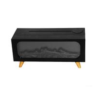 Humidificateur effet flamme 3D avec texture grain de bois, réservoir d'eau de 150 ml et lumières LED colorées pour fournir de l'humidité et un attrait visuel (noir)