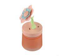Humidificateur en forme de fleur avec lumière ambiante, diffuseur de brume d'aromathérapie à fonctionnement USB pour bureau, maison, capacité de 260 ml, type C pour jardin (rose 1)
