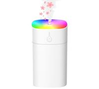 Humidificateur et diffuseur d'arômes, 400 ml 2 en 1 portable avec huiles essentielles - Veilleuse et arrêt automatique pour chambre à coucher, bureau, crèche et voiture de relaxation
