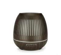 Humidificateur et diffuseur d'huiles essentielles, 400 ml, alimenté par USB, avec finition grain de bois et veilleuse creuse, purificateur d'air silencieux pour chambre à coucher (B)