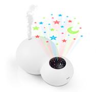 Alecto Baby BC-21 Humidificateur avec projecteur ciel étoilé - technologie ultrasonique silencieuse, vapeur froide douce, diffuseur d’arômes, réservoir 20 m², arrêt automatique - Blanc