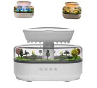 Humidificateur goutte de pluie artificielle, 250 ml, humidificateur de pluie micro paysage avec lumières LED 7 couleurs, diffuseur d'huiles essentielles, nuage de pluie, veilleuse pour chambre à