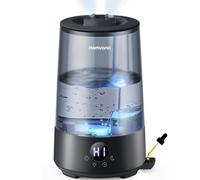 Humidificateur Homvana 3.6L H101 Noir - Remplissage par le haut, Technologie SilentSpary™, Brume fraîche 360°, Durée de 34 heures, Silencieux 16 dB, Sans BPA, Diffuseur d'arômes, Veilleuse de nuit à 7