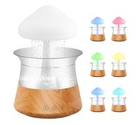 Humidificateur Nuage de Pluie, 3 en1 Diffuseur d'huiles Essentielles d'aromathérapie, Aromathérapie Veilleuse avec 7 Couleurs Changeantes Lumières Son et 3 Modes Brume de Pluie
