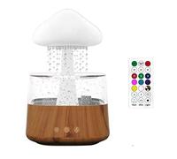 Humidificateur nuage de pluie avec télécommande, veilleuse, diffuseur d'huiles essentielles d'aromathérapie, minuterie à 3 vitesses, 7 lumières de couleur, USB pour le sommeil nocturne et la