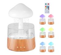 Humidificateur Nuage de Pluie Rain Cloud, avec Minuterie Télécommandée, umidificateur d'air 300 ml avec 7 Veilleuses, Grain de Bois