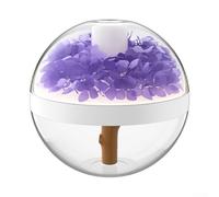 Humidificateur portable pour la maison, mini humidificateur d'air avec lumière ambiante, 270 ml pour chambre à coucher, bureau, lampe de nuit blanc chaud, alimentation USB (violet)