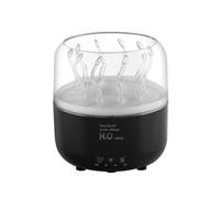Humidificateur rotatif télécommandé sans fil avec lumière d'ambiance dégradée colorée, sortie de brume réglable et fonctionnement silencieux adapté pour le sommeil et la méditation (noir)