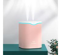 Humidificateur USB Dual Spray Silent Large Capacity Fine Mist Portable Humidifier with Night Light for Bedroom Office Pink (Humidificateur portable à double pulvérisation silencieuse et à vapeur fine