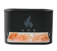 Humidificateur USB en pierre de sel avec flamme simulée et veilleuse colorée, brume portable pour chambre à coucher, bureau, diffuseur purificateur d'air silencieux