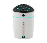 Humidificateur USB portable de 1000 ml pour la maison et la voiture avec technologie de brume silencieuse, mise hors tension automatique, sortie d'humidité réglable et lumière colorée relaxante (blanc