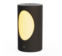 Humidificateur USB rechargeable en grain de bois avec trou d'arbre pour un équilibre efficace de l'humidité de l'air de bureau (noir)