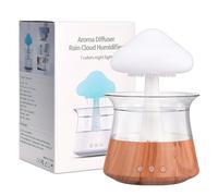 Humidificateurs Cloud Rain, 300 ML Humidificateur Rain Cloud avec 7 lumières LED de Couleur, Diffuseur Humidificateur pour Maison, Bureau et Maison (Grain de Bois)