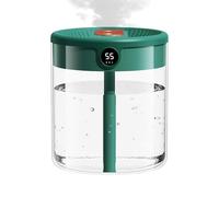 Humidificateurs pour chambre à coucher | Humidificateur de brume de réservoir de 2L à double pulvérisation : capteur d'humidité automatique, fournitures de diffuseur de bureau à affichage numérique