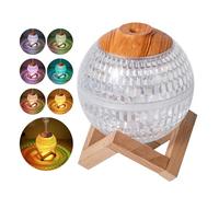 Humidificateurs pour chambre à coucher, mini veilleuse colorée, boule de cristal, humidificateur 6 h, arrêt automatique, 450 ml, alimenté par USB de type C, silencieux, portable, nano-brume