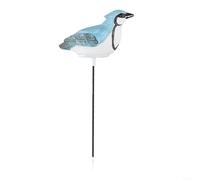 Humidimètre en forme d'oiseau avec alarme d'arrosage et capteur hygromètre - Surveillance continue précise - Design peint à la main - Capteur de nuit intelligent pour plantes d'intérieur en pot - Bleu