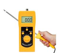 Humidimètre numérique avec écran rétroéclairé, testeur de teneur en eau portable pour grain de bois, papier, matériaux de construction, sonde jaune