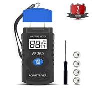 Humidimètre Numérique Portable AP-2GD Détecteur d’humidité Testeur d'humidité Détecteur de Construction avec LCD Rétro-éclairage&Maintien des Données Batterie Incluse pour Bois Mur Papier Carton Tapis