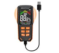 Humidimètre mural MESITOOL pour bois avec alarme automatique 19 mm de profondeur d'analyse pour murs, bois, maçonnerie, plâtre, matériaux de construction (écran LCD couleur sans stylo) (MT37_US)