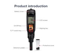 Humidimètre pour Sol Testeur d'acidité numérique de pH qualité alimentaire, détecteur pH/température for sol et pâte, stylo test portable for eau, fruits, froma, viande(Flat probe)