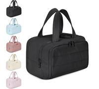 Humidity Travel Cosmetic Bag,Large Capacity Wide-Open T ravel Toiletry Bag,0.6lb Lightweight,Trave l Bag for Essentials Toiletries for Women (Black)