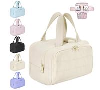 Humidity Travel Cosmetic Bag, Large Capacity Wide-Open Travel Cosmetic Bag, Lightweight Waterproof Toiletry Organizer (White)
