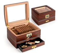 Humidor Cigarren Marvero Humididor Cigar Humididor en Bois de cèdre pour 75 cigares avec hygromètre précis, humidificateur. Cadeaux pour Les Amateurs de cigares
