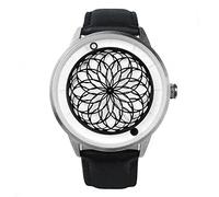 Humism Kato Kinetic Automatique Acier Saphir Blanc Noir Cuir Unisexe, bracelet