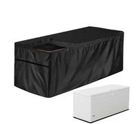 Humkopnl Coffre de Jardin Exterieur | Housse Protection pour Coffre Pont | Couvercle de Boîte de Pont étanche avec Fermeture À Glissière | Housse Jardin Étanche en Ox 210D Deck Box Protection Noires