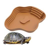 Humkopnl Gamelle à eau pour reptile - Mangeoire multifonction pour aquarium avec échelle pour gecko, serpent, tortue, dragon barbu, bain de lézard