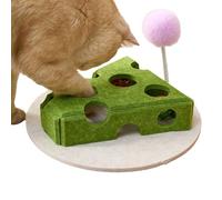 Humkopnl Jouets puzzle pour chat | Puzzles alimentaires à motif de fromage pour chats | Labyrinthe à collation avec baguette et boule cloche pour chiot, grande et petite race, chaton, sol intérieur et